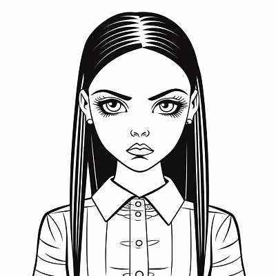 Image For Post Goofy Wednesday Addams Sketch - Wallpaper