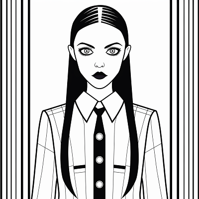 Image For Post Cubist Wednesday Addams Bold Contours - Wallpaper