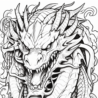 Image For Post Fierce Dragon Fire Fury - Printable Coloring Page