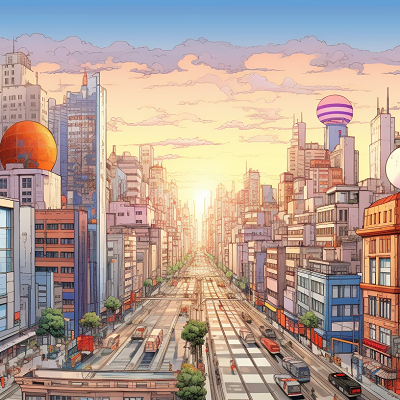 Image For Post Captivating Cityscape Artistic Drawing Wallpaper - Wallpaper