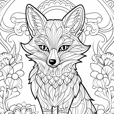Image For Post Folksy Fox Design - Printable Coloring Page