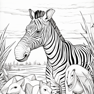 Image For Post Nature's Orchestra Jungle Wildlife - Printable Coloring Page