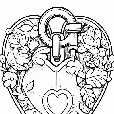 Image For Post Key to My Heart Love Locks - Printable Coloring Page