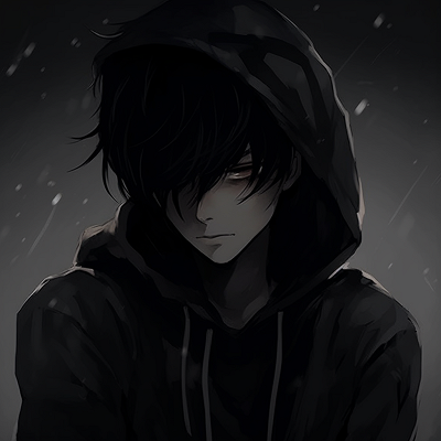 Image For Post | The hooded figure is enigmatic, with a high focus on negative space. anime pfp in dark aesthetic mood pfp for discord. - [anime pfp dark aesthetic Collection](https://hero.page/pfp/anime-pfp-dark-aesthetic-collection)