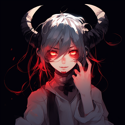 Image For Post | Girl with demon horns and glowing eyes, gothic style and deep colors. girls' demonic anime pfp pfp for discord. - [demonic anime pfp](https://hero.page/pfp/demonic-anime-pfp)