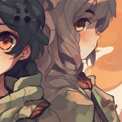Image For Post | Two characters poised with swords, earthy color palette. anime themed matching pfp pfp for discord. - [Perfect Matching PFP, matching pfps ideas](https://hero.page/pfp/perfect-matching-pfp-matching-pfps-ideas)