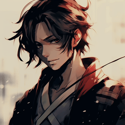 Image For Post | Profile of a Samurai with serene expression, subtle color gradients and intense gaze. aesthetic anime guys pfp pfp for discord. - [anime guys pfp suggestions](https://hero.page/pfp/anime-guys-pfp-suggestions)