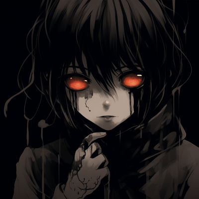 Image For Post | Close-up of an anime character with a petrifying gaze, dramatic detail on eyes and use of low key colors. macabre scary anime pfp pfp for discord. - [Scary Anime PFP Collection](https://hero.page/pfp/scary-anime-pfp-collection)