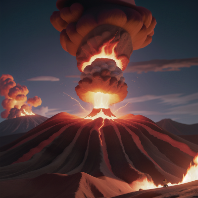 Image For Post Anime, fire, crying, volcanic eruption, wizard's hat, success, HD, 4K, AI Generated Art
