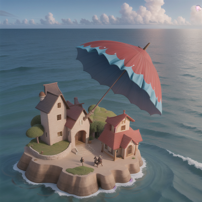 Image For Post Anime, umbrella, ocean, drought, wizard, village, HD, 4K, AI Generated Art