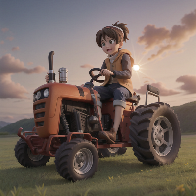 Image For Post Anime, solar eclipse, sled, invisibility cloak, tractor, celebrating, HD, 4K, AI Generated Art