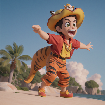 Image For Post Anime, tiger, firefighter, wind, pirate, alligator, HD, 4K, AI Generated Art