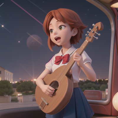 Image For Post Anime, celebrating, harp, meteor shower, bus, teacher, HD, 4K, AI Generated Art