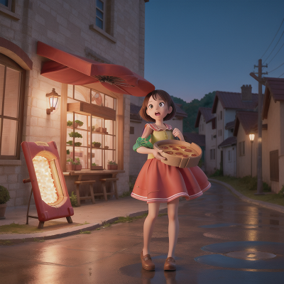 Image For Post Anime, joy, drought, suspicion, pizza, harp, HD, 4K, AI Generated Art