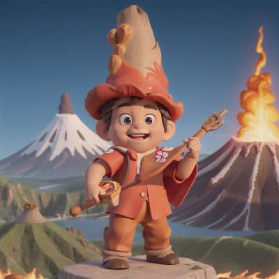 Image For Post Anime, volcano, sasquatch, ancient scroll, pizza, wizard's hat, HD, 4K, AI Generated Art