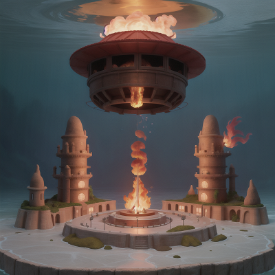 Image For Post Anime, dog, fire, hat, underwater city, teleportation device, HD, 4K, AI Generated Art