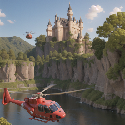 Image For Post Anime, castle, river, mechanic, helicopter, teacher, HD, 4K, AI Generated Art