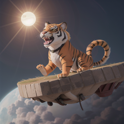 Image For Post Anime, solar eclipse, sabertooth tiger, flood, bicycle, flying carpet, HD, 4K, AI Generated Art