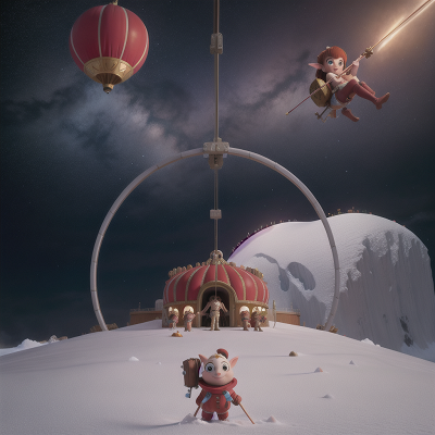 Image For Post Anime, space station, circus, avalanche, goblin, violin, HD, 4K, AI Generated Art