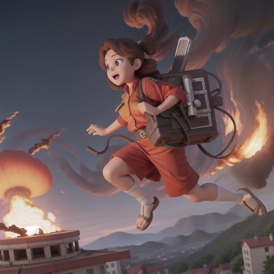 Image For Post Anime, earthquake, firefighter, tsunami, flying carpet, accordion, HD, 4K, AI Generated Art