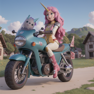 Image For Post Anime, airplane, robot, village, motorcycle, unicorn, HD, 4K, AI Generated Art