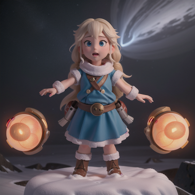 Image For Post Anime, snow, space, princess, dwarf, storm, HD, 4K, AI Generated Art