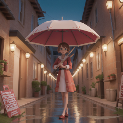 Image For Post Anime, umbrella, pizza, knights, drought, bakery, HD, 4K, AI Generated Art