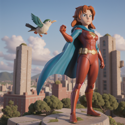 Image For Post Anime, superhero, suspicion, statue, map, bird, HD, 4K, AI Generated Art