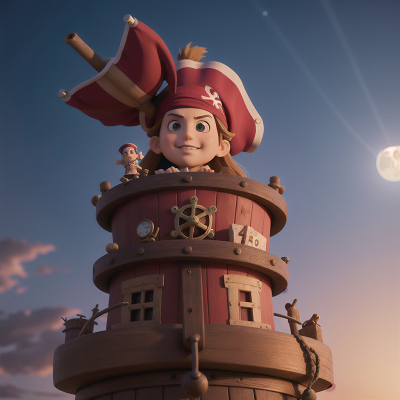 Image For Post Anime, pirate, circus, chef, moonlight, tower, HD, 4K, AI Generated Art