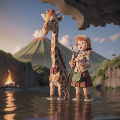 Image For Post Anime, flood, bagpipes, giraffe, swimming, volcano, HD, 4K, AI Generated Art