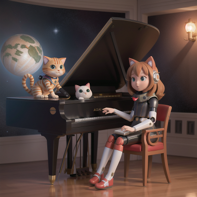 Image For Post Anime, robot, space shuttle, piano, cat, scientist, HD, 4K, AI Generated Art