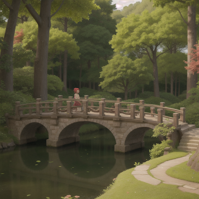 Image For Post Anime, wind, bridge, romance, enchanted forest, harp, HD, 4K, AI Generated Art