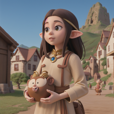Image For Post Anime, monkey, bakery, elf, village, sphinx, HD, 4K, AI Generated Art