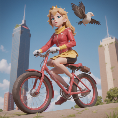 Image For Post Anime, bicycle, skyscraper, queen, bird, knight, HD, 4K, AI Generated Art