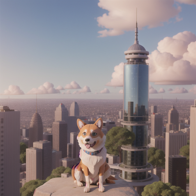 Image For Post Anime, dog, city, skyscraper, space, zebra, HD, 4K, AI Generated Art
