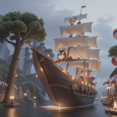 Image For Post Anime, owl, pirate ship, circus, superhero, enchanted forest, HD, 4K, AI Generated Art