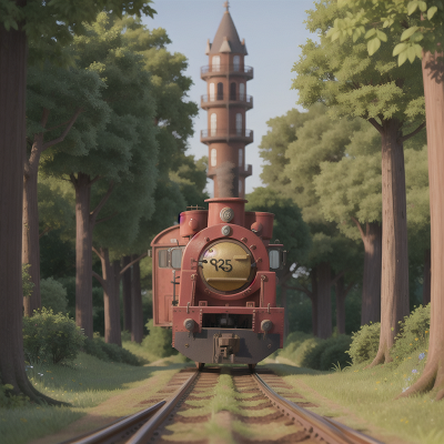 Image For Post Anime, train, farmer, forest, tower, vampire, HD, 4K, AI Generated Art