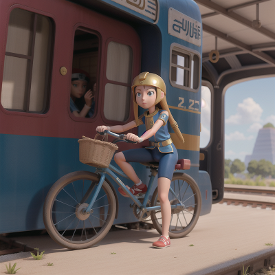 Image For Post Anime, bicycle, train, telescope, suspicion, pharaoh, HD, 4K, AI Generated Art
