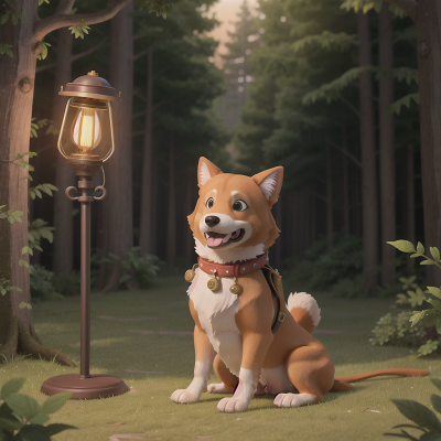 Image For Post Anime, singing, dog, firefighter, forest, lamp, HD, 4K, AI Generated Art