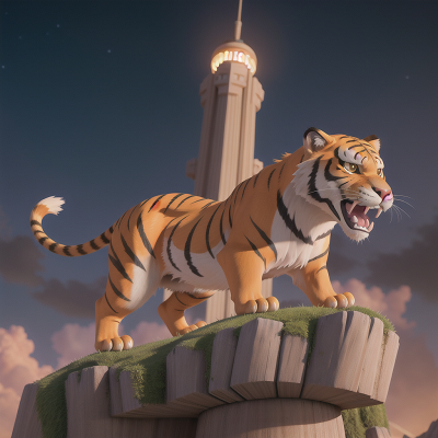 Image For Post Anime, sabertooth tiger, space, tower, scientist, dog, HD, 4K, AI Generated Art