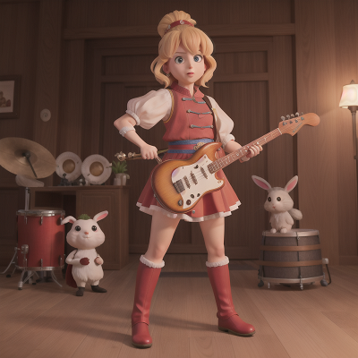 Image For Post Anime, musician, drum, queen, dwarf, rabbit, HD, 4K, AI Generated Art
