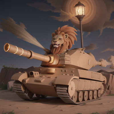 Image For Post Anime, tank, lamp, lion, tornado, zebra, HD, 4K, AI Generated Art