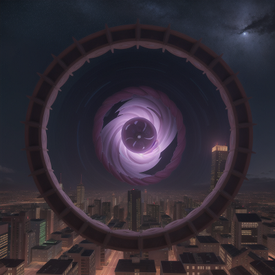 Image For Post Anime, ninja, tornado, city, magic portal, stars, HD, 4K, AI Generated Art