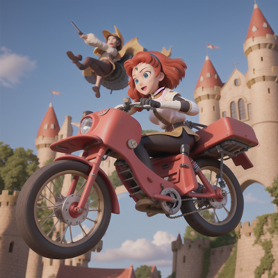 Image For Post Anime, wind, medieval castle, bicycle, virtual reality, cyborg, HD, 4K, AI Generated Art