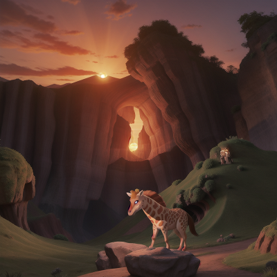 Image For Post Anime, werewolf, volcano, sunset, cave, giraffe, HD, 4K, AI Generated Art