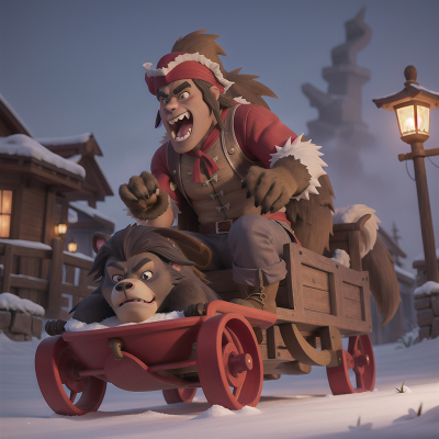 Image For Post Anime, werewolf, sled, pirate, bear, ogre, HD, 4K, AI Generated Art