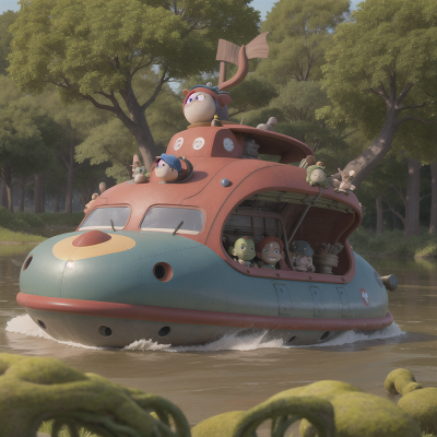 Image For Post Anime, hovercraft, swamp, park, pirate, ogre, HD, 4K, AI Generated Art