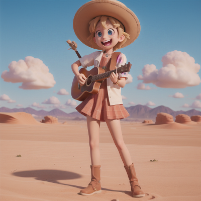 Image For Post Anime, musician, laughter, drought, key, desert, HD, 4K, AI Generated Art
