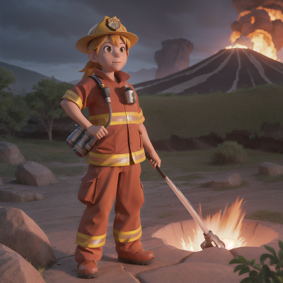 Image For Post Anime, drought, firefighter, cathedral, sabertooth tiger, volcano, HD, 4K, AI Generated Art
