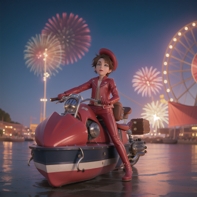 Image For Post Anime, musician, motorcycle, circus, fireworks, boat, HD, 4K, AI Generated Art